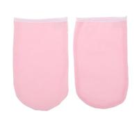 VILLFUL Guantes de Parafina para Manos 2 Unidades Cubremanos de Cera Caliente de Tela Rosa Borde Blanco 25X15 CM Reutilizables para Tratamientos de Spa y Cuidado Térmico
