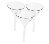 VILLFUL Juego de 3 embudos de cristal - Embudo científico de vidrio resistente para verter y filtrar con precisión líquidos en el laboratorio y para botellas pequeñas