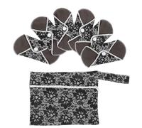 VILLFUL Juego de 6 Toallas Sanitarias Reutilizables Negras Estampado Floral, Lavables, Absorción Rápida y Antifugas, Toallas Menstruales para Embarazo, Posparto y Uso Color Aleatorio