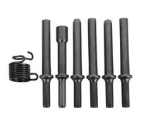 VILLFUL Juego de Brocas para Martillo Neumático 7 Piezas Cabezas de Remache Sólido y Semihueco Resorte Amortiguador Accesorios Resistentes para Remachado Industrial y Bricolaje