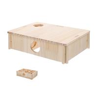 VILLFUL Juguetes De Exploración De Laberintos para Hámsteres Casa De Madera para Ratas Juguete De Madera para Ratones Refugio para Dos Cobayas Decoración para Jaulas De Ratas