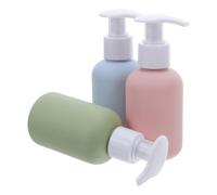 VILLFUL Kit de 3 Botellas de Viaje de 100ml Aprobadas por Tsa Dispensador de Jabón, Diseño Macaron, Plástico Resistente y Bolsa a Prueba de Fugas para Viajes Cortos