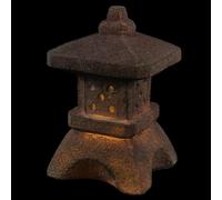 VILLFUL Lámpara Solar Pagoda Pequeña para Jardín Luz Decorativa para Patio Estatua de Piedra Farol Solar para Exteriores Iluminación Ambiental para Terrazas y Senderos