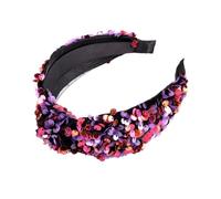 VILLFUL Lentejuelas de Doble Capa para Mujer Diseño Elegante Diadema y Elaboración Cuidadosa y Nudo Cruzado Adecuado para Fiestas y Eventos de Compromiso