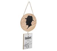 VILLFUL Letrero de Madera para Baño Hombre Señalización Resistente Humedad Decoración Rústica para Puerta de Aseo Oficinas y Locales Públicos