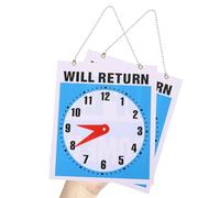 VILLFUL Letrero de Pared para Puerta Diseño de Reloj Material PVC Transparente Formato Cuadrado 2 Unidades Señal Práctica para Tienda Oficina y Restaurante