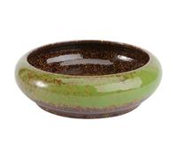 VILLFUL Maceta Creativa de cerámica, Maceta suculenta Redonda de 18 cm con Drenaje, diseño hidropónico para bonsái y Cactus, Verde, para Oficina y Escritorio
