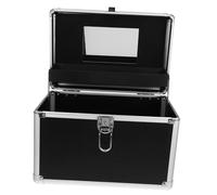 VILLFUL Maletín De Maquillaje con Cierre Seguro Gran Capacidad Caja De Almacenamiento Cosméticos Negro Elegante para Viaje y Tocador Profesional