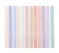 VILLFUL Marcadores Fluorescentes de Doble Punta 12 Unidades Colores Pastel Cuerpo Cuadrado para Estudiantes y Oficina Resaltadores Escolares Suaves para Notas y Subrayado Diario