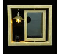 VILLFUL Marco de Fotos Conmemorativo Giratorio de Madera 6 Pulgadas con Urna Negra para Cenizas 4X3 CM Marco de Mesa 21X23 CM para Recuerdos de Mascotas y Seres Queridos