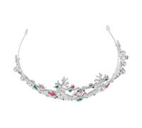 VILLFUL Navideña Elegante con Perlas Falsas y Cristales de Imitación Diadema Redonda de Aleación Ligera para Bodas Fiestas y Disfraces Festivos