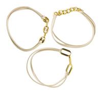 VILLFUL Pack de 3 Pulseras de Moda para Mujer Banda Elástica Cabello y Accesorios Multiuso de Goma Metálica Dorada para Uso Diario y Navidad