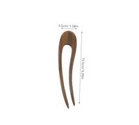 VILLFUL Palillos de Madera Cabello en Forma de U, Horquillas Chinas Grandes 15.5 Cm, Pack de 3 Unidades en Madera de Palo de Rosa, Sándalo Verde y Rojo, Accesorios Vintage para Peinar