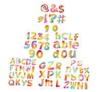 VILLFUL Papel del Alfabeto Letras Bohemias Grandes 72 Piezas Cartulina de Papel para Boletín Decoración de Pared Creativa para Aulas Fiestas y Habitaciones Teñido Anudado