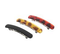 VILLFUL Pasadores Franceses Clásicos para Mujer 3 Piezas Diseño Resorte Colores Surtidos Leopardo Amarillo Leopardo Rojo Negro Brillante Clips Ligeros y Seguros para Cabello Fino