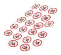 VILLFUL Pegatinas de Advertencia Autoadhesivas de Prohibido el Paso, 20 Unidades (10 de 20 Mm y 10 de 25 Mm), Señal de No Entrada para Seguridad Industrial, Etiquetas Resistentes