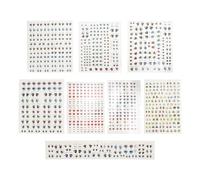 VILLFUL Pegatinas de Agua para Ojos y Cejas de Muñecas 8 Piezas Mixtas Adhesivas para Manualidades DIY Decoración Artística Segura para Muñecas y Maquillaje de Muñecos