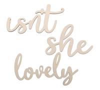 VILLFUL Pegatinas De Pared De Madera ISN t She Lovely Decoración De Dormitorio para Niñas con Escultura De Palabras Arte De Pared para Guardería Placa De Madera