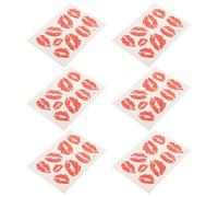 VILLFUL Pegatinas Impermeables para Labios 6 Unidades Diseño Pequeño Resistente al Agua Sudor para Decoración Corporal en Rostro, Cuello y Brazos