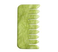 VILLFUL Peine de Masaje Cuero Cabelludo de Jade Natural Herramienta Ergonómica Bordes Suaves Masajeador Práctico para Uso Facial y Capilar Adecuado para Relajación y Cuidado Personal