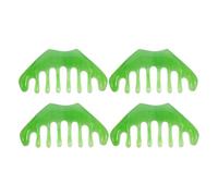 VILLFUL Peine Masajeador de Resina Natural 4 Piezas Peine Gua Sha de 8 Dientes Anchos para Masaje Capilar y Cuero Cabelludo Desenredante para Cabello Largo y Seco Uso Manual Portátil