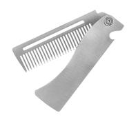 VILLFUL Peine Plegable Grande de Acero Inoxidable para Hombre Peine de Bolsillo para Barba y Bigote para Cuidado del Cabello Compacto y Portátil para Viaje y Uso Diario