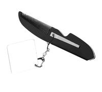 VILLFUL Peine Plegable Pequeño para Barba Dientes Finos Llavero Práctico Espejo Cuadrado Compacto y Portátil para Hombre Accesorio de Cuidado Personal de Viaje