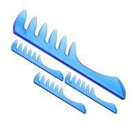 VILLFUL Peines de Peluquería para Hombre 4 Piezas, Peine de Dientes Anchos Azul para Peinar Tupé y Cabello Grueso, Accesorio Profesional para Volumen y Peinados Hacia Atrás en