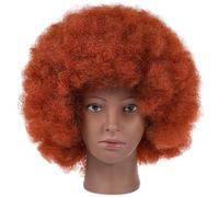 VILLFUL Peluca Afro Rizada Sintética Resistente al Calor para Mujeres Negras Corta Tamaño 1pieza Color Rojo Marrón Adecuado para Fiestas Cosplay y Uso Diario