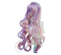 VILLFUL Peluca Larga Rizada con Colores Degradados Cómoda y Sintética para Fiestas de Disfraces Cosplay y Halloween Peluca Colorida para Mujer con Ondas Realistas