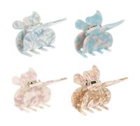 VILLFUL Pinzas Cabello Estilo Bosque 4 Piezas 55 CM Diseño de Alas Colores Agua Floral y Clips de Mandíbula para Mujer Accesorios para Peinados Diarios