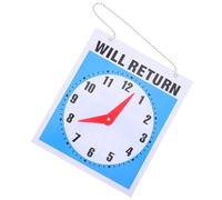 VILLFUL Placa Colgante de Bienvenida de PVC Cuadrada con Reloj Señal para Puerta o Pared Tablero Decorativo Práctico para Tienda Centro Comercial y Hogar