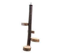VILLFUL Plataforma Colgante de Madera para Pájaros Soporte Giratorio para y Periquitos Juguete de Percha Natural para Mascotas Accesorio de Jaula