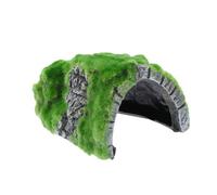 VILLFUL Plataforma Decorativa para Tortugas de Resina Césped Artificial Rampa para Tomar el Sol Cueva para Reptiles Accesorio para Acuario y Terrario Suministro para Mascotas