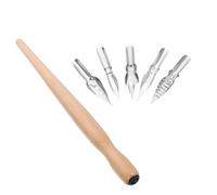 VILLFUL Pluma Inmersión para Caligrafía Vintage con Diseño Ergonómico Plumillas de Dibujo Intercambiables y Mango de Madera para Lettering y Escritura Artística