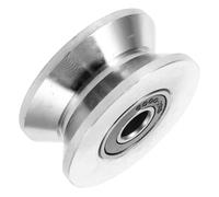 VILLFUL Polea de Rodillo Simple de Acero Inoxidable 304 V Tipo 48X10X16 MM Alta Resistencia para Puerta Corredera y Elevación Industrial Rueda para Cable y Carga Ligera