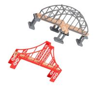 VILLFUL Puentes de Vía de Tren de Juguete 2 Unidades Rojo y Gris Soportes Accesorios para Maquetas de Trenes Modelo de Puente Ferroviario para Construcción y Juego Educativo
