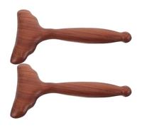 VILLFUL Raspadores Gua Sha de Madera de Sándalo 2 Piezas, Herramienta Facial para Masaje y Esculpido, Forma de Abanico, Portátil para Cuidado Piel y Relajación Facial