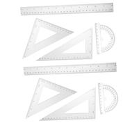 VILLFUL Reglas Triangulares Diseño Ligero y Funcionalidad Juego de 2 de Plástico PS para Dibujo Profesional para Ingenieros y Arquitectos