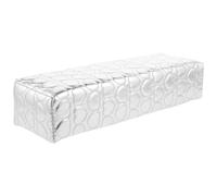 VILLFUL Reposabrazos para Uñas de Cuero a Rayas Plateado Cojín para Manos Desmontable Esponja de Alta Resiliencia Soporte para Manicura Profesional y Salón