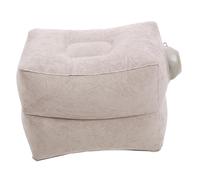 VILLFUL Reposapiés Inflable para Viaje con Cojín Resistente Almohada Ergonómica para Piernas Avión Soporte Cómodo para Adultos y Mejora Circulación Color Gris Doble con Válvula de