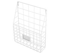 VILLFUL Revistero de Hierro para Colgar Pared Estantería Metálica Blanca de Alambre Organizador Resistente para Periódicos y Libros Soporte Decorativo para Oficina y Hogar 1 Pieza