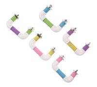 VILLFUL Soporte para Loros de Madera Maciza de 12 CM Barra de Afilar Garras Percha Colorida Aleatoria Juguete para Masticar y Ejercicio para Pájaros en Jaulas Color Color Aleatorio