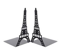 VILLFUL Soportes Metálicos para Libros en Forma de Torre Sujeta Libros de Metal Negro Organizador de Escritorio Multifunción 1 Par Adecuado para Oficina Estudio y Biblioteca