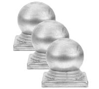 VILLFUL Tapas para Postes de Cerca de Hierro 80x80 Mm, Set de 3 Piezas, Accesorio para Postes de Barandilla, Cubierta Metálica Resistente para Barandales y Barreras de Tráfico, Uso