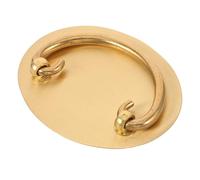 VILLFUL Tirador de Cajón Vintage de Latón Macizo Doble Orificio 90X70Mm Manija Dorada Estilo Chino para Muebles de Cocina Baño y Tocador Accesorio Decorativo Retro