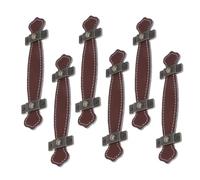 VILLFUL Tiradores de Cuero para Cajones y Puertas de Armarios 6 Unidades Color Rojo Marrón Diseño Sencillo y Flexible Manijas para Muebles y Gabinetes Instalación Fácil y Duradera