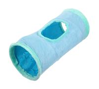VILLFUL Túnel Interactivo para Gatos Azul Plegable con Pelota de Felpa y Mirilla Resistente Arañazos Juguete para Gatos y Gatitos de Interior