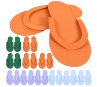 VILLFUL Zapatillas de Pedicura Desechables de Espuma EVA 24 Pares por Paquete Color Aleatorio Calzado Transpirable y Flexible para Spa Hotel Viaje y Salón de Belleza Color Aleatorio