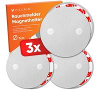 Villkin Soporte magnético para detectores de humo, 3 unidades, diámetro de 7 cm, soporte magnético para detectores de humo y fuego sin taladrar para todas las superficies, montaje rápido y sencillo (3